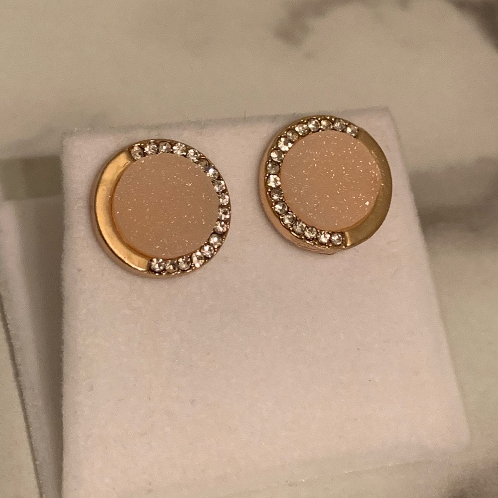 Pink Sparkle Stud Earrings